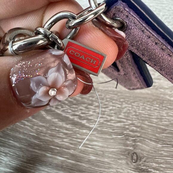 COACH LEATHER INITIAL Alphabet Letter "N" N Key Fob Chain Keychain Charm - Picture 3 of 4